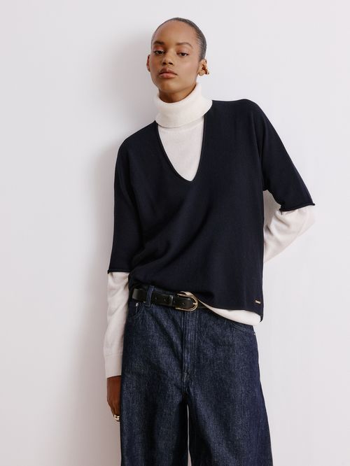 Midnight Blue Short Sleeves 3D Blouse