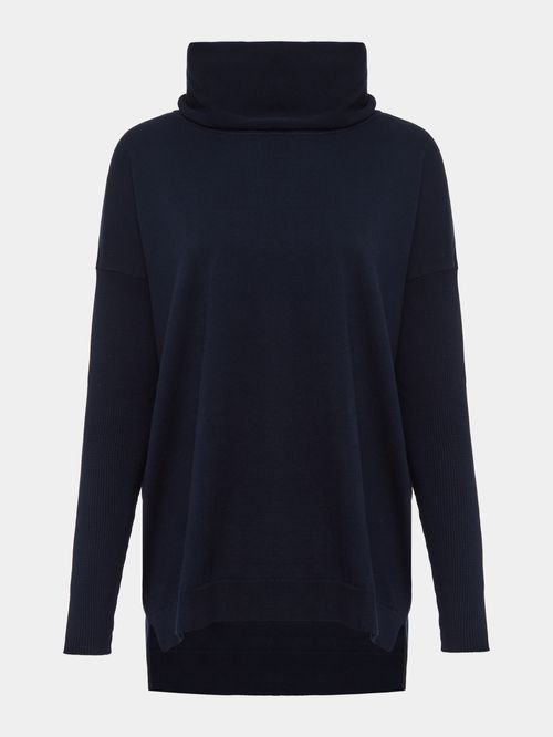 Anselmi Boba Collar Midnight Blue Blouse