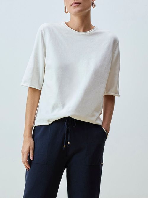 Off-White Basic Roll-up Sleeve Blouse