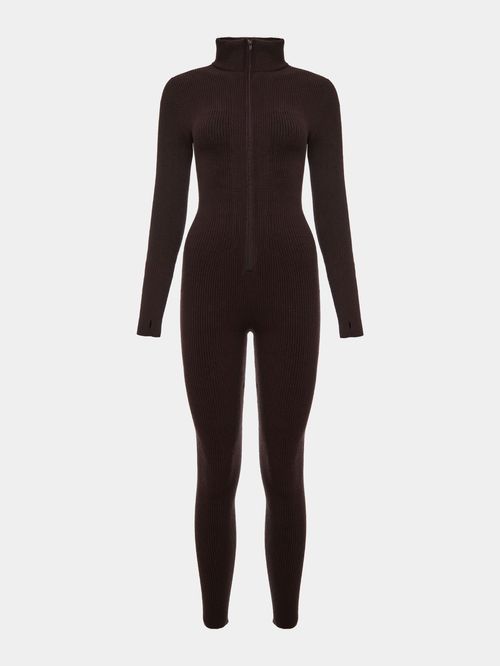 Macacão Canelado Sporty Chocolate