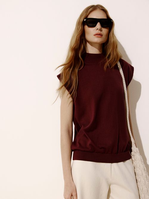 Figo Chimney Neck Tank Top