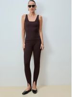 Calça Fuseau Canelada Chocolate - Anselmi Feminino