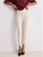 Calça Fuseau Canelada Off White - Anselmi Feminino