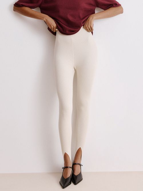 Calça Fuseau Canelada Off White