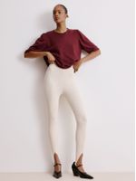 Calça Fuseau Canelada Off White - Anselmi Feminino