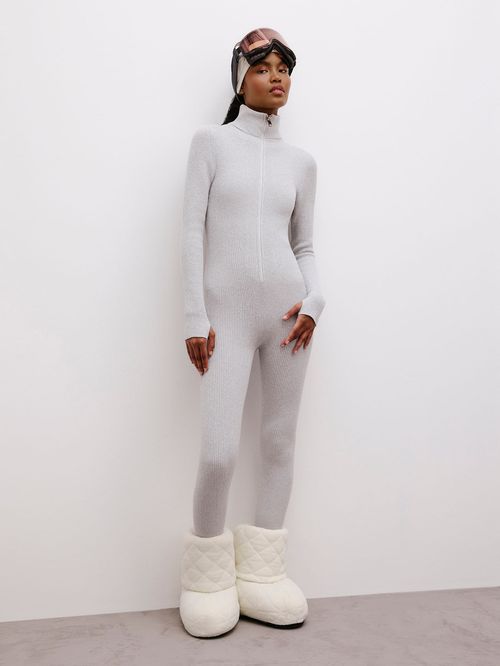 Sporty Gray Ribbed Jumpsuit