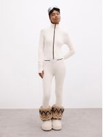 Macacão Canelado Contraste Off white - Anselmi Feminino