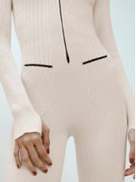 Macacão Canelado Contraste Off white - Anselmi Feminino