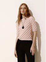 Blusa Manga Curta Escamas Blush - Anselmi Feminino