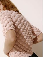 Blusa Manga Curta Escamas Blush - Anselmi Feminino