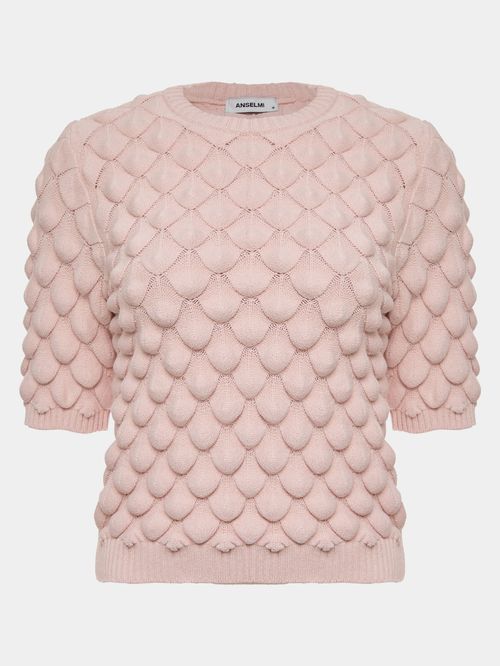 Blusa Manga Curta Escamas Blush