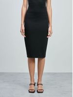 Saia Midi Canelada Preto - Anselmi Feminino