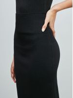 Saia Midi Canelada Preto - Anselmi Feminino