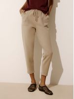 Calça em Tricô com Barra Italiana Castor - Anselmi Feminino