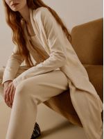 Calça em Tricô com Barra Italiana Castor - Anselmi Feminino