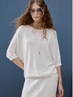 Blusa Ampla 3D Off White - Anselmi Feminino