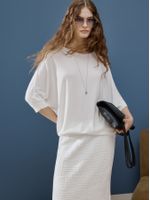 Blusa Ampla 3D Off White - Anselmi Feminino