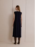 Vestido Midi Sem Mangas Azul Meia Noite - Anselmi Feminino
