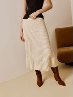 Saia Midi Plissada Cru - Anselmi Feminino