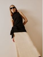 Saia Midi Plissada Cru - Anselmi Feminino