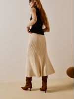 Saia Midi Plissada Cru - Anselmi Feminino