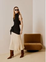 Saia Midi Plissada Cru - Anselmi Feminino