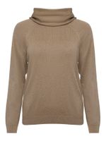 Blusa feminina de tricô com gola boba e manga raglã, da Anselmi