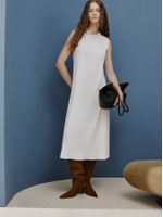 Vestido Midi Sem Mangas Off White - Anselmi Feminino
