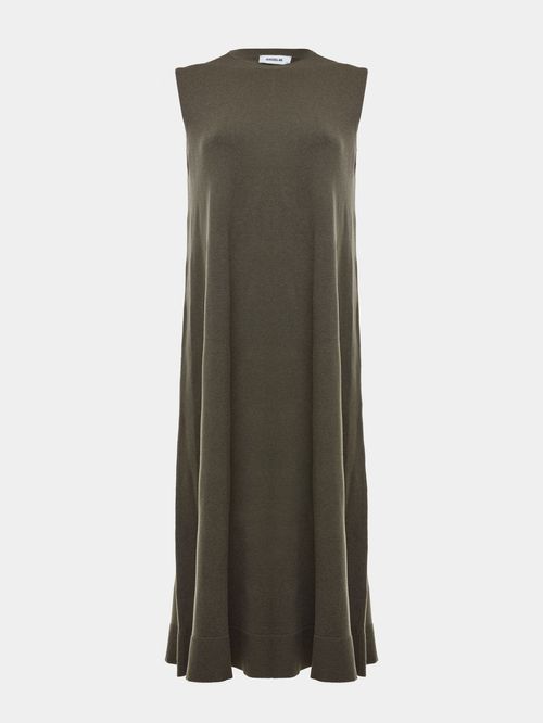 Vestido Midi Sem Mangas Militar