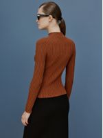 Blusa Canelada Gola Chaminé Camurça - Anselmi Feminino