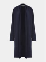 Cardigan Minimal Alongado Azul Meia Noite - Anselmi Feminino