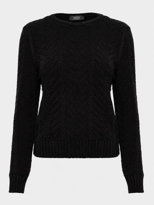 Black Round Neck Blouse