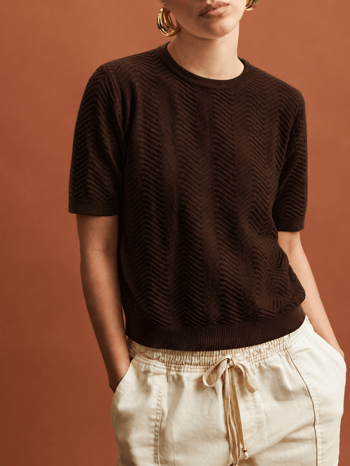 Chocolate Short Sleeve Blouse