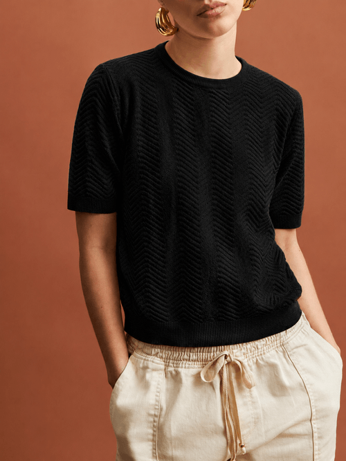 Black Short Sleeve Blouse