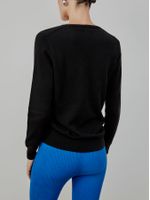Básica 100% Cashmere Gola V Preto - Anselmi Feminino