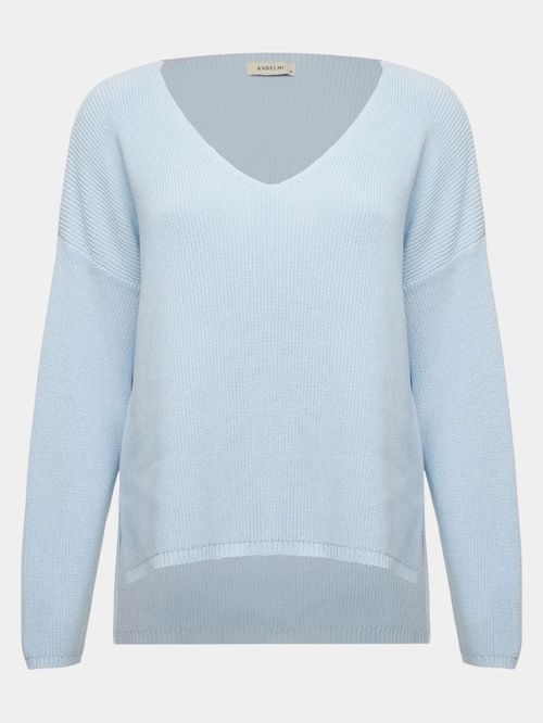 Blusa Decote V Azul Celeste