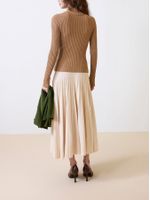 Blusa Canelada Gola Chaminé Camelo - Anselmi Feminino