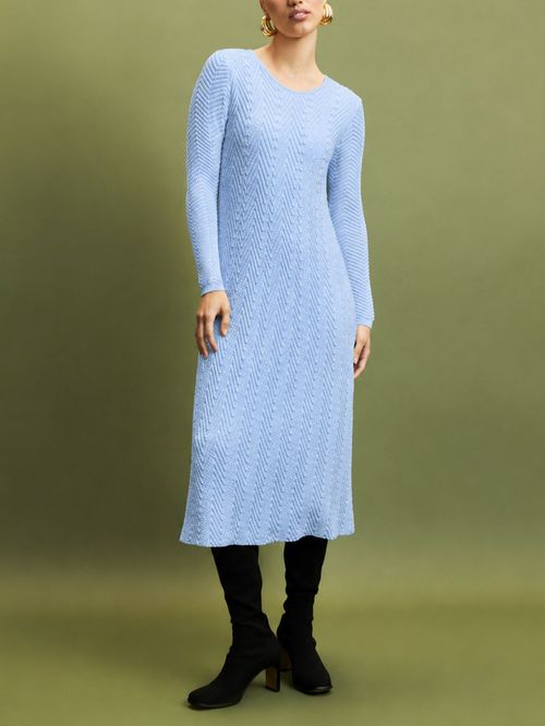 Vestido Midi Azul Gelo
