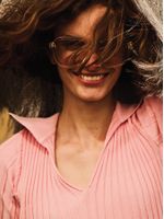 Blusa Plissada Evasê Gola Polo Rosa Pó - Anselmi Feminino