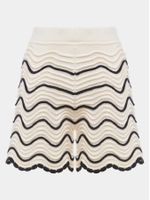 Shorts feminino de tricô bicolor em ponto Ondas, da Anselmi