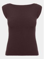 Blusa Curta Canelada em Modal TENCEL™ Chocolate - Anselmi Feminino