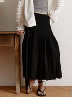 Saia Midi Ponto Tomas Localizado Preto - Anselmi Feminino