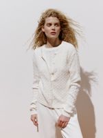 Casaco em Ponto Trança Off White - Anselmi Feminino