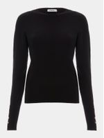 Blusa feminina de tricô 3D com detalhe em botões no punho, da Anselmi