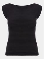 Blusa Curta Canelada em Modal TENCEL™ Preto - Anselmi Feminino