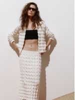 Casaco Curto em Ponto Origami Off White - Feminino Anselmi