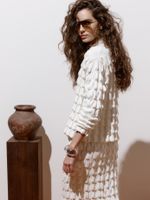 Casaco Curto em Ponto Origami Off White - Feminino Anselmi