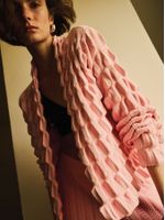 Casaco Curto em Ponto Origami Rosa Pó - Feminino Anselmi