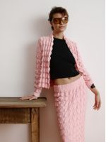 Casaco Curto em Ponto Origami Rosa Pó - Feminino Anselmi