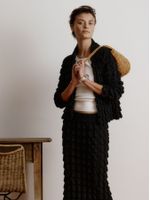 Casaco Curto em Ponto Origami Preto - Anselmi Feminino